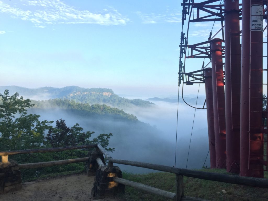 Cloud coverage over the red river gorge next to the natural bridge state resort park. MACED helps finance businesses in the area