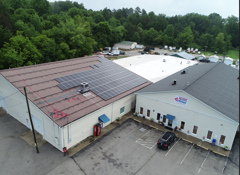 solar is installed on the roof of the emergency shelter at kceoc in knox county, kentucky